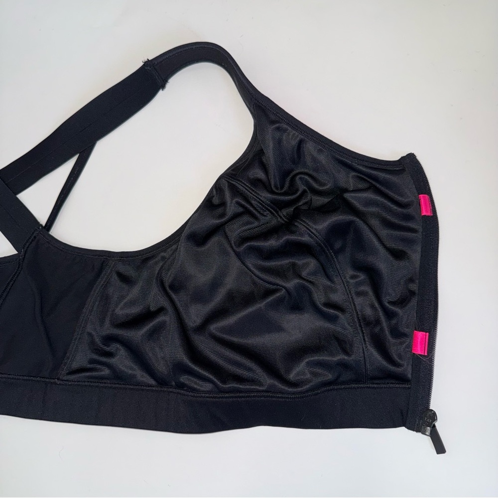 LIVI Active 44G Front Zip Sports Bra Black Pink High Impact Support Plus Size - Picture 5 of 9